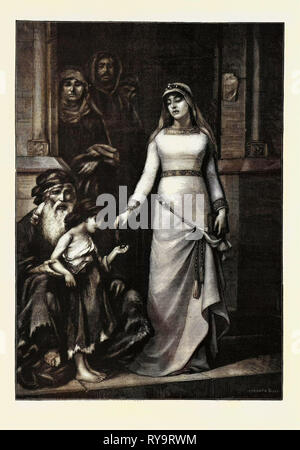 Blanche von Kastilien, Blanca de Castilla in Spanisch, 4. März 1188 - 27. November 1252, war eine Königin von Frankreich als Frau von Ludwig VIII., Gravur 1882 Stockfoto