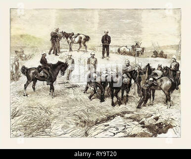 Ende der Prinz Louis Napoleon, Wiederherstellung des Körpers in das Tal von Ilyotozi, Gravur 1879 Stockfoto