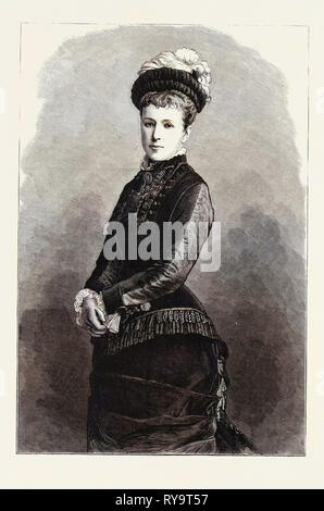 Die Erzherzogin Maria Christina von Österreich, der späteren Königin von Spanien, Gravur 1879 Stockfoto