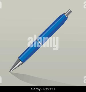 Eine Abbildung eines blauen Kugelschreiber Stock Vektor
