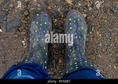 Regentag Spaziergänge Stockfoto