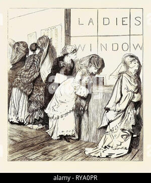 Ladies' Fenster an der New York Post, 1870 Stockfoto