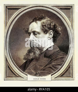 Charles Dickens, geboren in Portsmouth, 7. Februar 1812, starb bei der Gad Hill, Kent, 9. Juni, 1870 Stockfoto