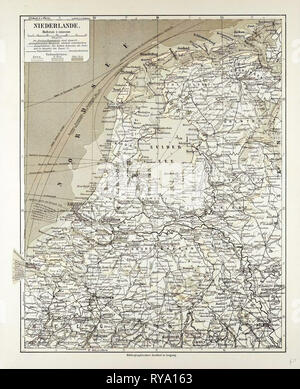 Karte der Niederlande 1899 Stockfoto