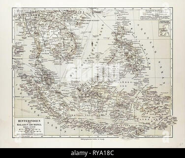 Karte von Indonesien 1899 Stockfoto