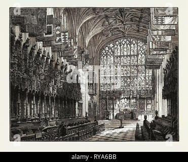 Der Chor, St. George's Chapel, Windsor, Großbritannien Stockfoto