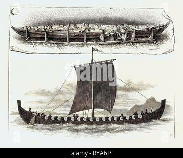 Die Viking Schiff: das Schiff, wenn gebracht Christiania, das Schiff als Muss Sie sah segeln vor dem Wind Stockfoto