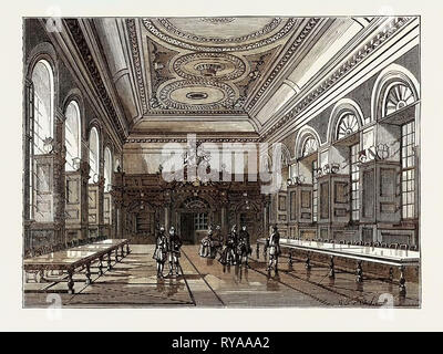 Innenraum der Stationers' Hall 1876 London Stockfoto