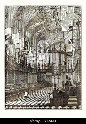 Windsor Castle: 1. St. George's Chapel in Windsor. Chor Stockfoto