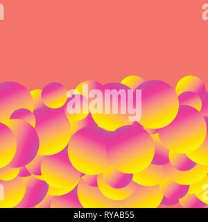 Moderne futuristischen abstrakt Vektor Bild mit Steigung Kugeln auf Coral Farbe Hintergrund. Stock Vektor
