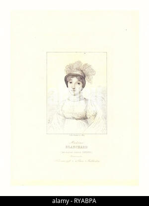 Madame Blanchard (Madeleine Sophie Armand) Französischer Aeronaut, Jules Porreau, Sc., 1859 Stockfoto