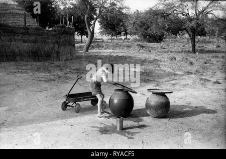 1950 ländliche Szene, Argungu Nigeria Afrika Stockfoto