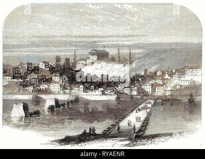 Der Bürgerkrieg in Amerika: Richmond Virginia nach der Eroberung der Stadt Richmond von der James River, 20. Mai 1865 Stockfoto