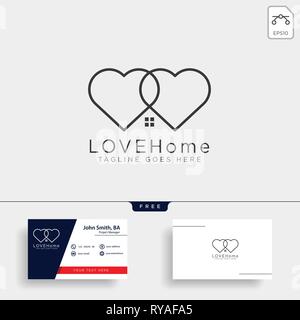 Liebe Startseite Line logo template Vector Illustration icon-Element isoliert-Vektor Stock Vektor