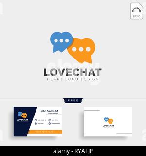 Liebe Chat einfach kreative logo template Vector Illustration icon-Element isoliert-Vektor Stock Vektor