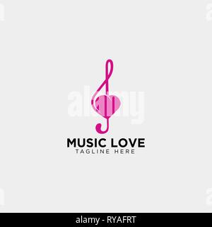 Liebe Musik Symbol oder Logo template Vector Illustration icon-Element isoliert-Vektor Stock Vektor