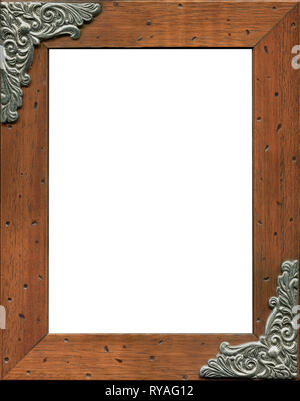 Romantischen Rahmen, Holz und Silber Stockfoto