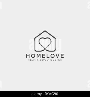 Liebe Startseite Line logo template Vector Illustration icon-Element isoliert Stock Vektor