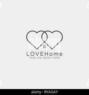 Liebe Startseite Line logo template Vector Illustration icon-Element isoliert Stock Vektor