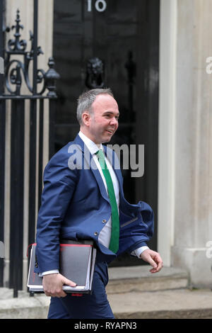 Downing Street, London, UK 13 Mar 2019 - Gavin Barwell, Stabschef fährt von Nummer 11 Downing Street Prime Minister's Fragen (PMQs) im Unterhaus. Credit: Dinendra Haria/Alamy leben Nachrichten Stockfoto