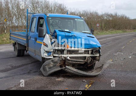 Auto Crash Blockade einer Autobahn oder einer Straße. Stockfoto