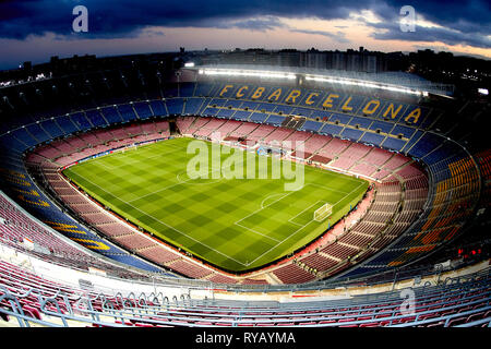 Barcelona, Spanien. 13 Mär, 2019. BARCELONA, 13-03-2019. UEFA Champions League 2018 / 2019, 1/8. Barcelona-Ol. Lyon. Barcelona Stadion während des Spiels Barcelona-Ol. Lyon Credit: Pro Schüsse/Alamy leben Nachrichten Stockfoto