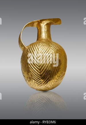 Bronzezeit Hattiergemeinschaft gold Flasche aus einem möglichen königliche Grab aus der Bronzezeit (2500 v. Chr. bis 2250 v. Chr.) - alacahoyuk - Museum für Anatolische Zivilisationen, Ankara, Tu Stockfoto