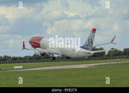 Norwegian Air 737-8 Max. Stockfoto