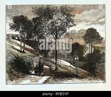 Terrassen in Beaumont Park, Huddersfield, Großbritannien, 1883 Stockfoto