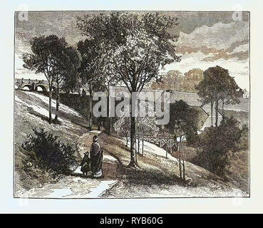 Terrassen in Beaumont Park, Huddersfield, Großbritannien, 1883 Stockfoto