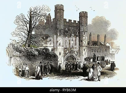 Die Cambridge Bundestagswahl Bundestagswahl: Gateway des St. John's College, UK, 1847 Stockfoto