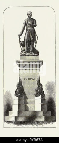 Statue von General Sir James Outram am Ufer der Themse, UK, 1871 Stockfoto