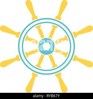 Symbol des Lenkrads. Flache Farbgestaltung. Vector Illustration. Stock Vektor