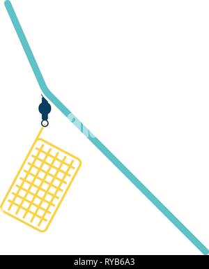 Symbol der Fischerei feeder net. Flache Farbgestaltung. Vector Illustration. Stock Vektor