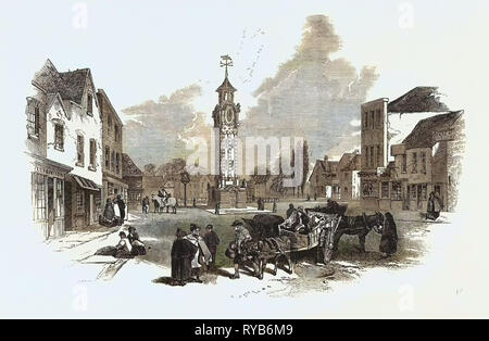 Der neue Clock Tower, in Epsom, Großbritannien, 1847 Stockfoto