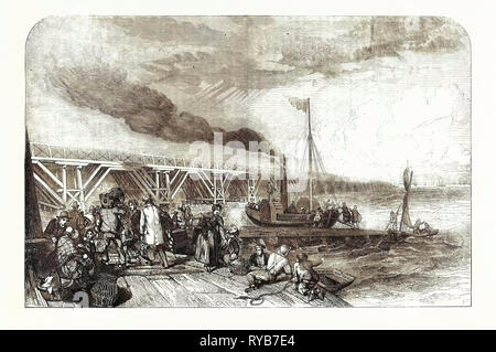 Die New Holland Fähre über den Humber, Andie Manchester, Sheffield, und Lincolnshire, Großbritannien, 1848 Stockfoto