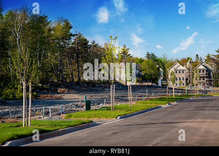 Straßenbau in einem expandierenden suburban Neighborhood. Stockfoto