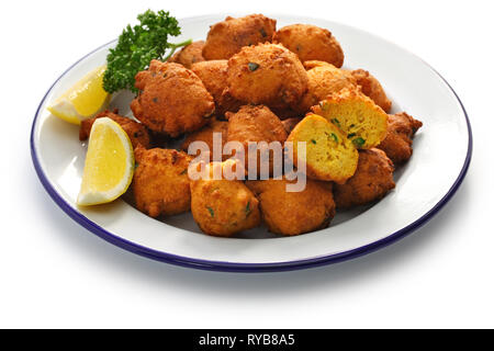 Hausgemachte Hush Puppies, Southern Food, Frittierter cornbread Kugeln Stockfoto