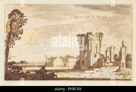 Blick auf die Ruinen von Huis ter Kleef, Jan van de Velde (II), Robert de Baudous, 1616 Stockfoto