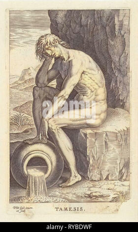 Fluss Gott Tamesis, Philips Galle, 1586 Stockfoto