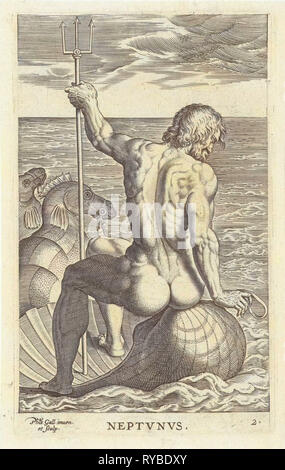 Meer Gott Neptun, Philips Galle, 1586 Stockfoto