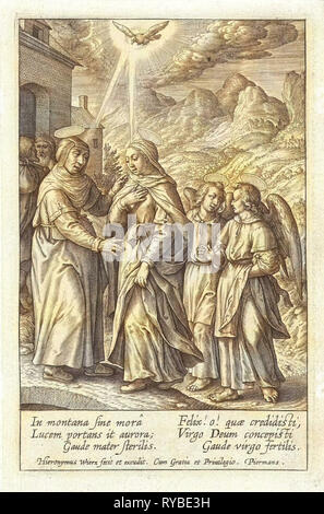 Heimsuchung, Hieronymus Wierix, 1563 - vor 1619 Stockfoto