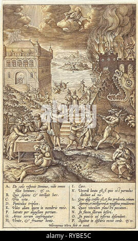 Breite und schmale Straße, Hieronymus Wierix, 1563 - vor 1619 Stockfoto