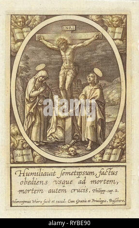 Kreuzigung Christi, Hieronymus Wierix, 1563 - vor 1619 Stockfoto