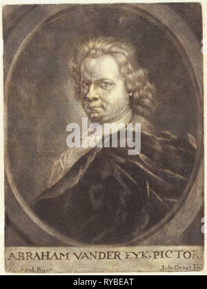 Selbstporträt des Malers Abraham van der Eyk, Jan de Groot, 1698-1776 Stockfoto