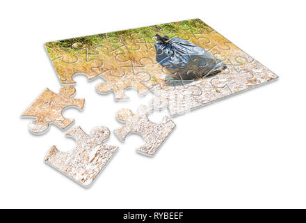 Illegal in der Natur - Konzept Bild im Puzzle Form Stockfoto