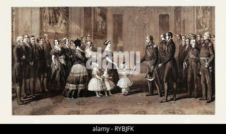 Seine Königliche Hoheit der Prinz von Wales an der Rezeption Ihrer Majestät des Königs Louis Philippe in Windsor Castle, 8. Oktober 1844 Stockfoto