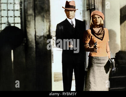 WARREN BEATTY, Faye Dunaway, BONNIE UND CLYDE, 1967 Stockfoto