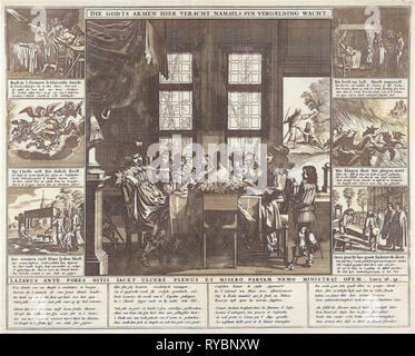 Lazarus und dem reichen Mann, Pieter Nolpe, anonym, Abraham Bosse, 1640-1706 Stockfoto