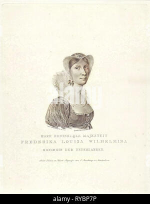 Porträt von Wilhelmina Frederica Louisa (Königin der Niederlande), Willem van Senus, Evert Maaskamp, 1815-1851 Stockfoto